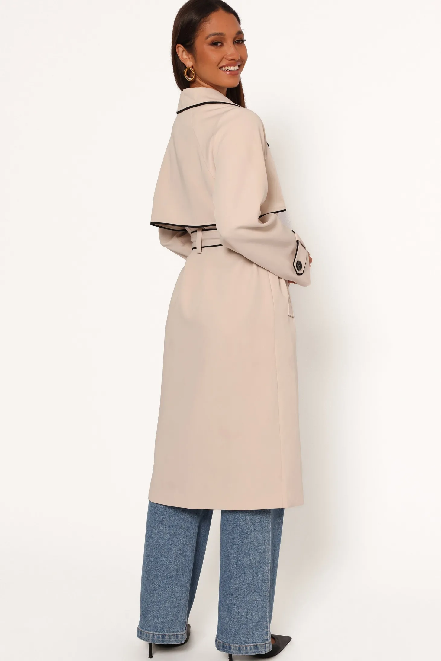 Cayenne Contrast Binding Trench Coat
