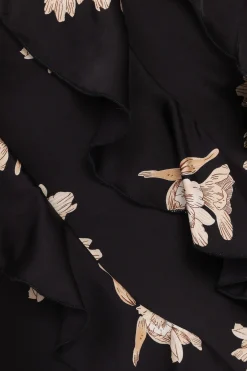 Ciao Ruffles Maxi Satin Dress