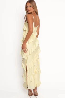 Ciao Ruffles Maxi Satin Dress