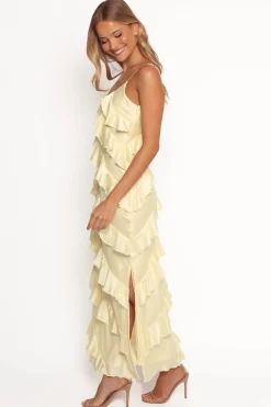 Ciao Ruffles Maxi Satin Dress