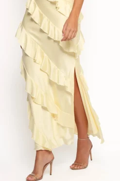 Ciao Ruffles Maxi Satin Dress
