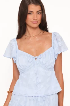 Clodagh Textured Flutter Top