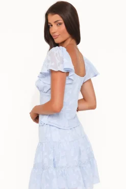 Clodagh Textured Flutter Top