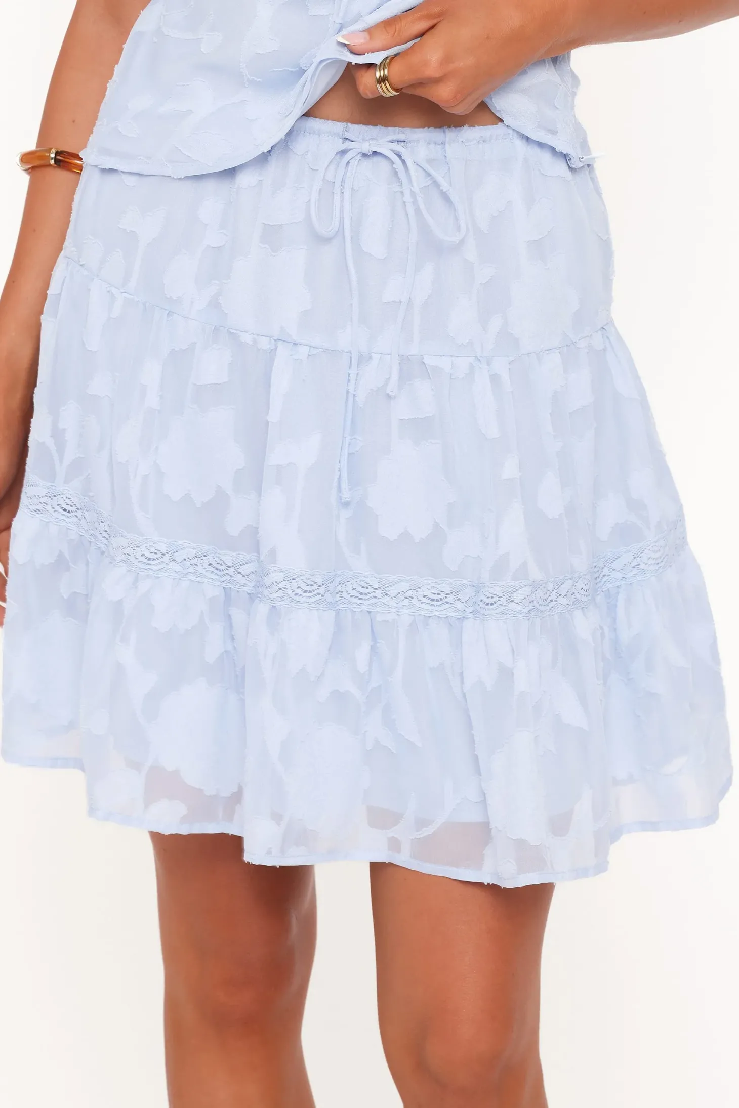 Clodagh Textured Tiered Mini Skirt