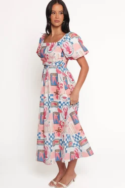 Clo Puff Sleeve Midi Dress