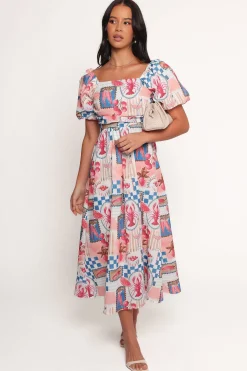 Clo Puff Sleeve Midi Dress