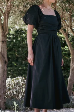 Clo Puff Sleeve Midi Dress