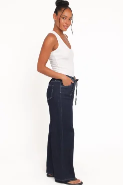 Clover Drawstring Wide Leg Jeans
