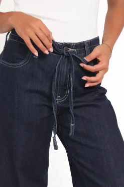 Clover Drawstring Wide Leg Jeans