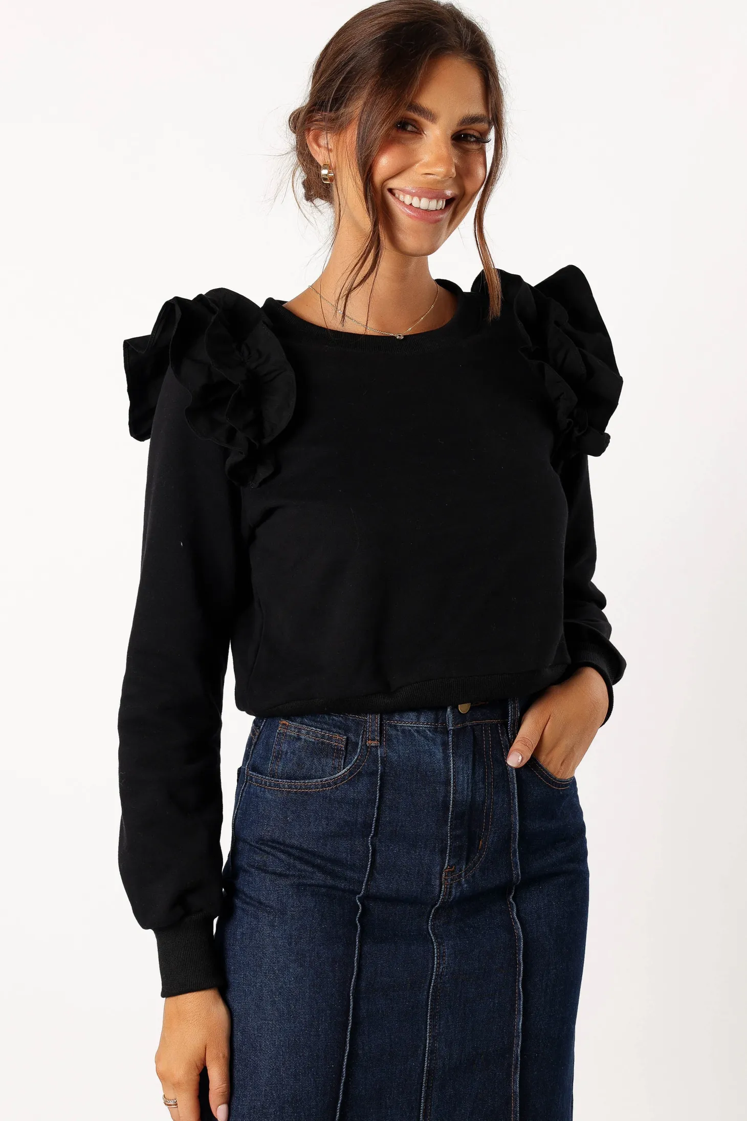 Cora Ruffle Sleeve Sweatshirt