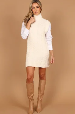 Cozette Turtle Neck Sleeveless Mini Knit Dress