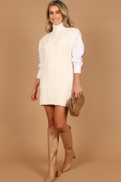 Cozette Turtle Neck Sleeveless Mini Knit Dress