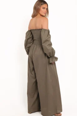Domenica Shirred Long Sleeve Jumpsuit