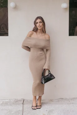 Domitia Off Shoulder Knit Dress