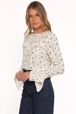 Eira Textured Ruffle Top