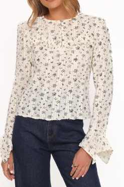 Eira Textured Ruffle Top