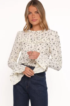 Eira Textured Ruffle Top