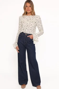 Eira Textured Ruffle Top