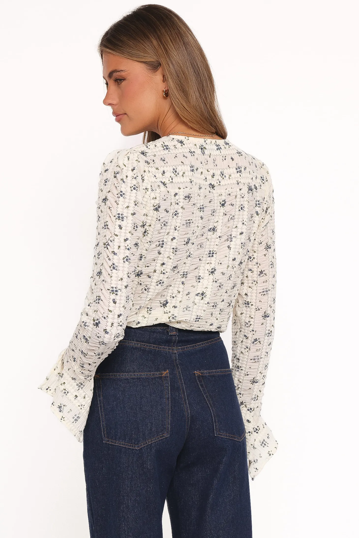 Eira Textured Ruffle Top