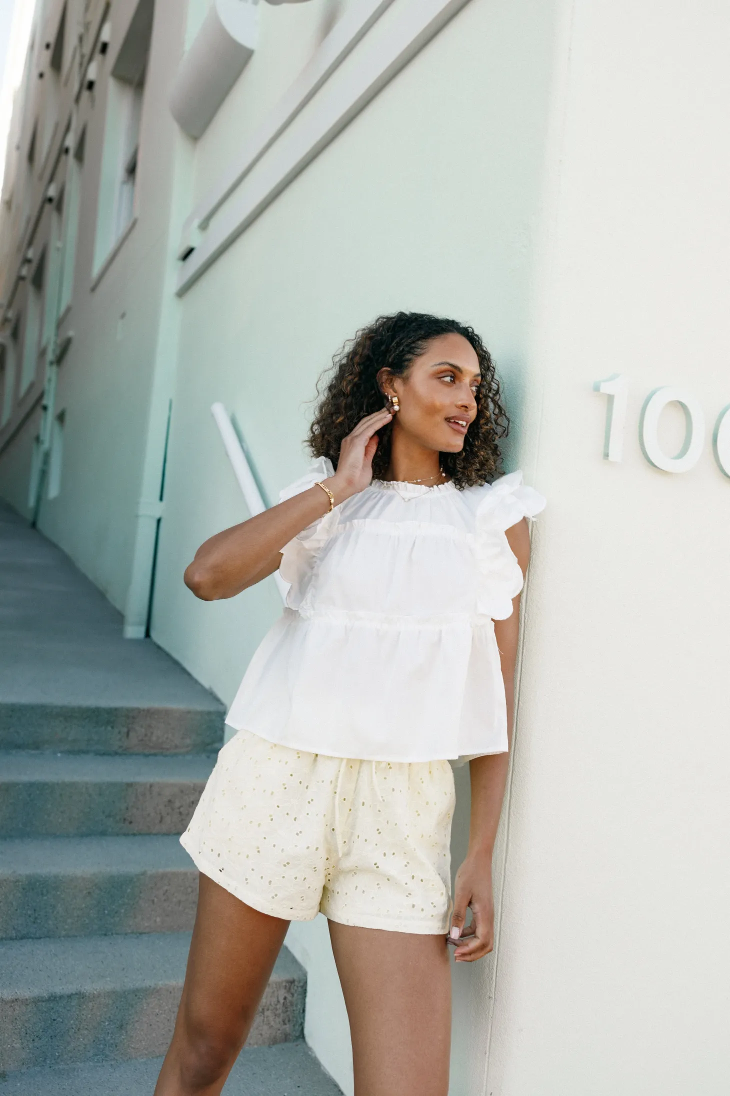 Elaine Ruffle Top