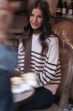 Eleanora Striped Knit Pullover Sweater