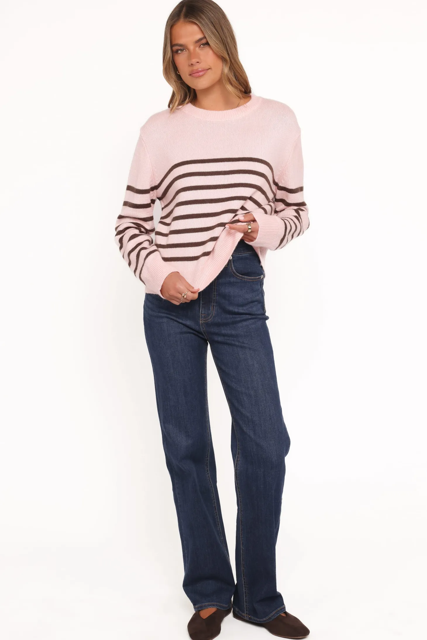 Eleanora Striped Knit Pullover Sweater