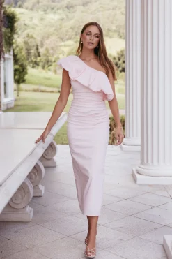 Eliya One Shoulder Frill Maxi Dress