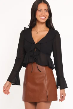 Elora Chiffon Ruffle Front Top