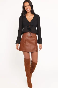 Elora Chiffon Ruffle Front Top
