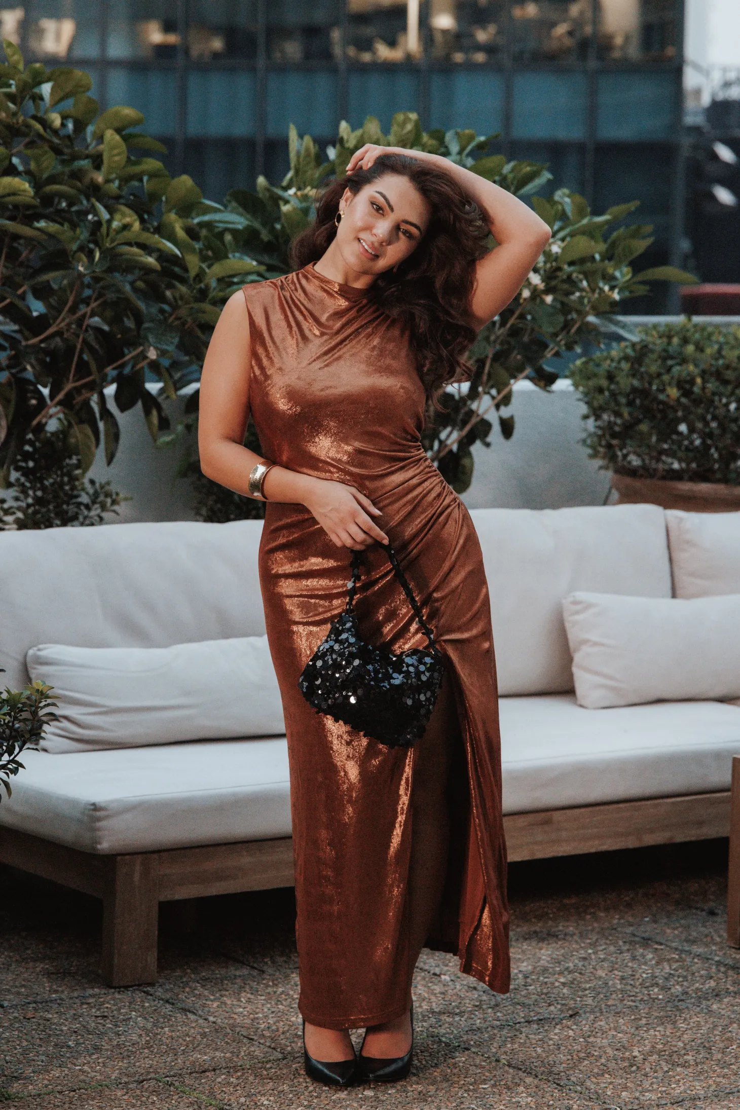 Emerie Sleeveless Metallic Maxi