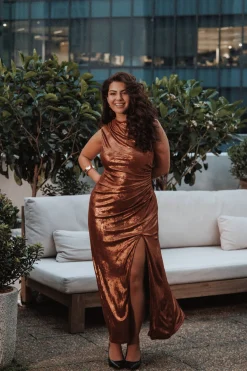 Emerie Sleeveless Metallic Maxi