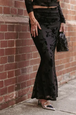 Emily Burnout Velvet Skirt