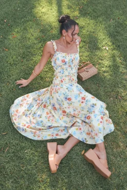 Enola Gather Midi Dress