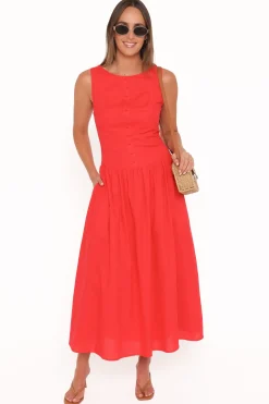 Evie Button Front Maxi Dress