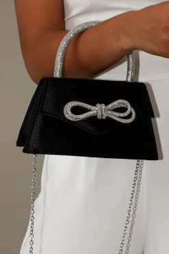 Flicka Rhinestone Bow Bag