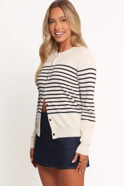 Gavi Button Front Striped Cardigan