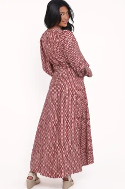 Ginnee Puff Sleeve Cutout Midi Dress