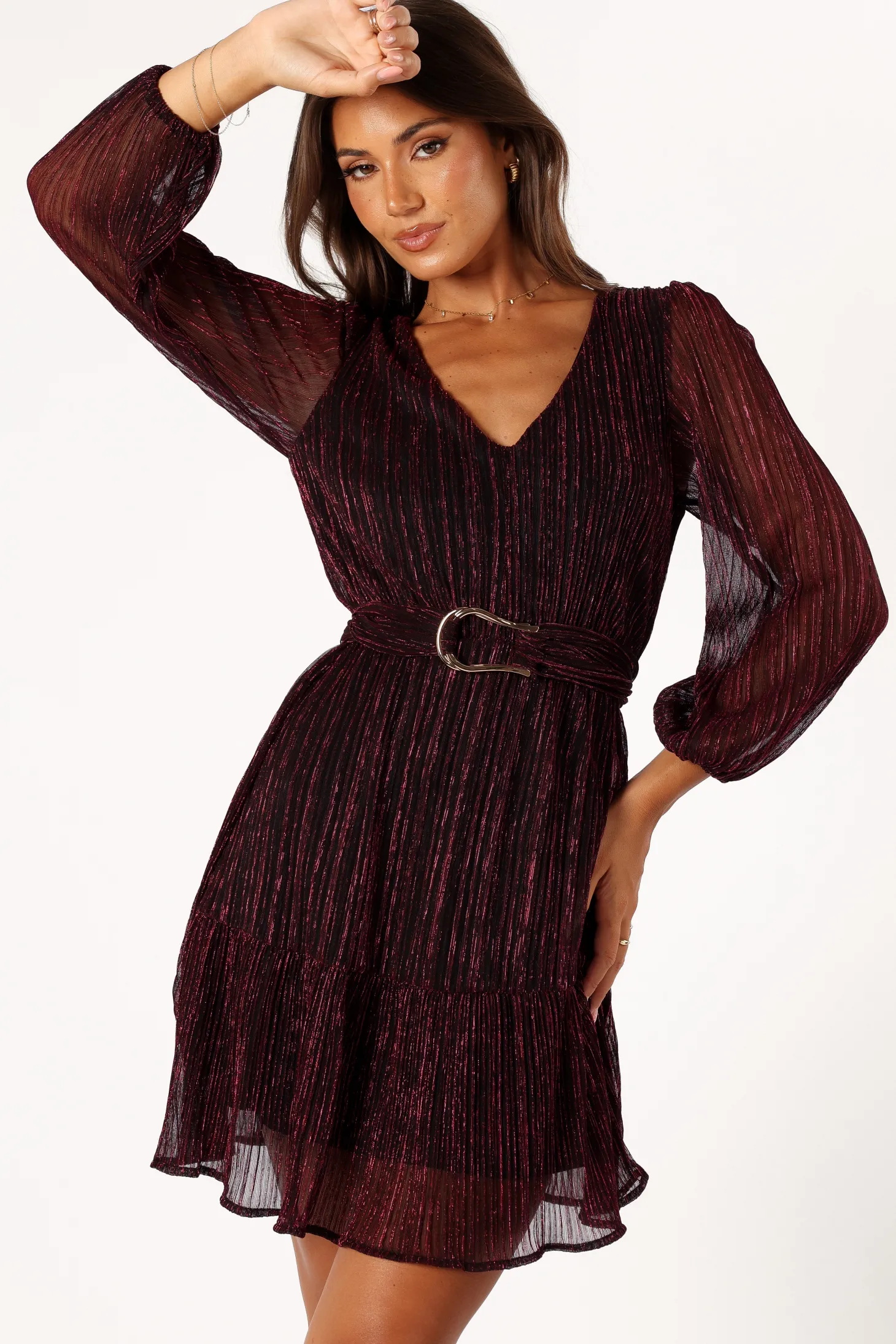 Glimmer Long Sleeve Mini Dress