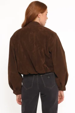 Goldie Faux Suede Bomber Jacket