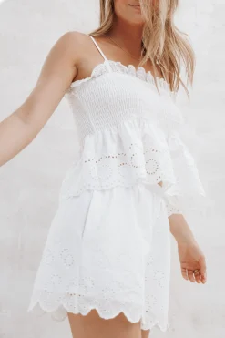 Gretal Smocked Eyelet Top