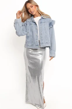 Hadley Ruffle Sleeve Denim Jacket