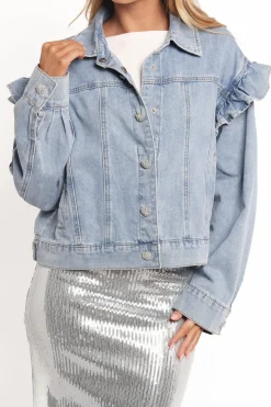 Hadley Ruffle Sleeve Denim Jacket