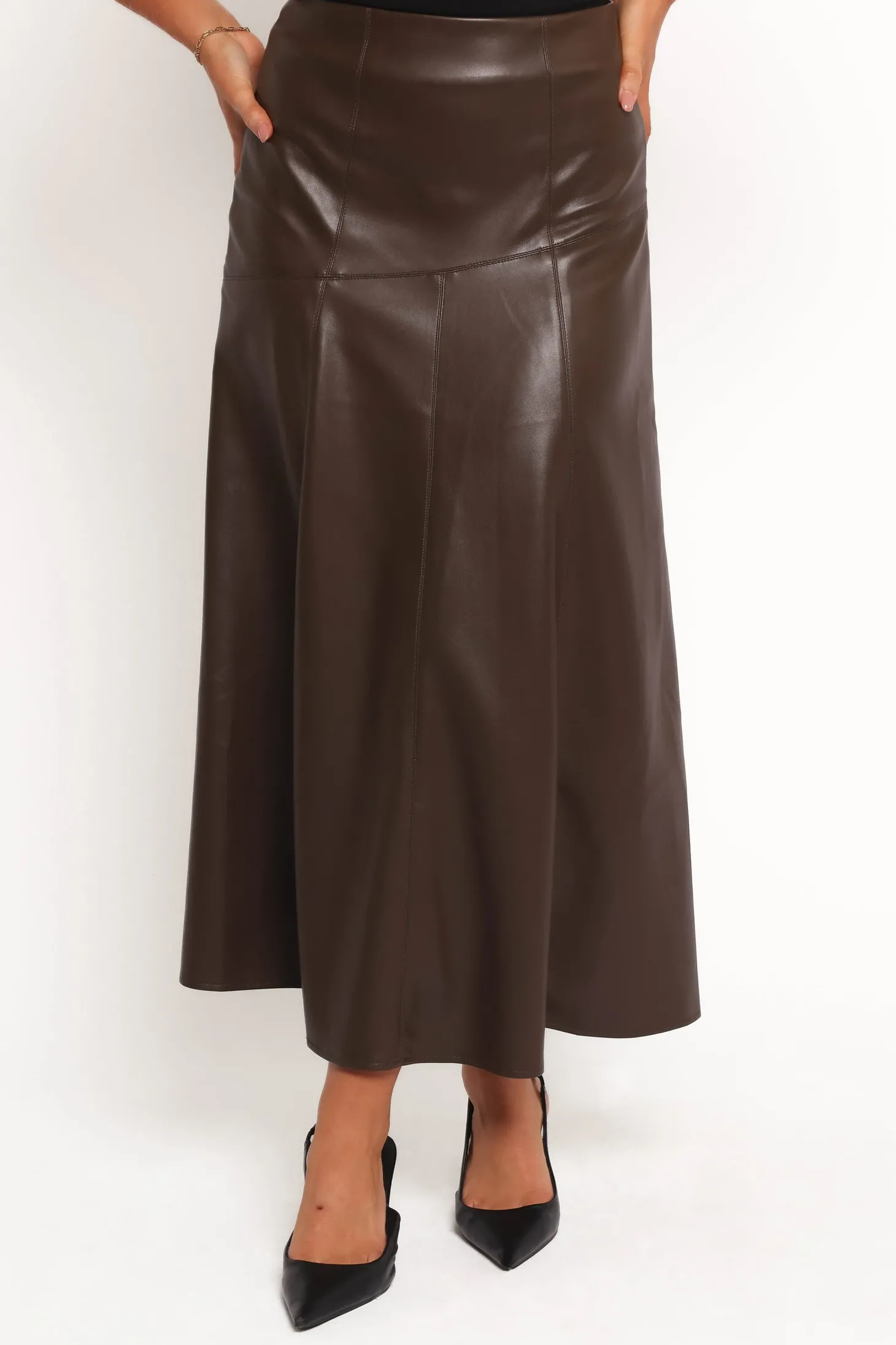 Haelee Faux Leather Skirt