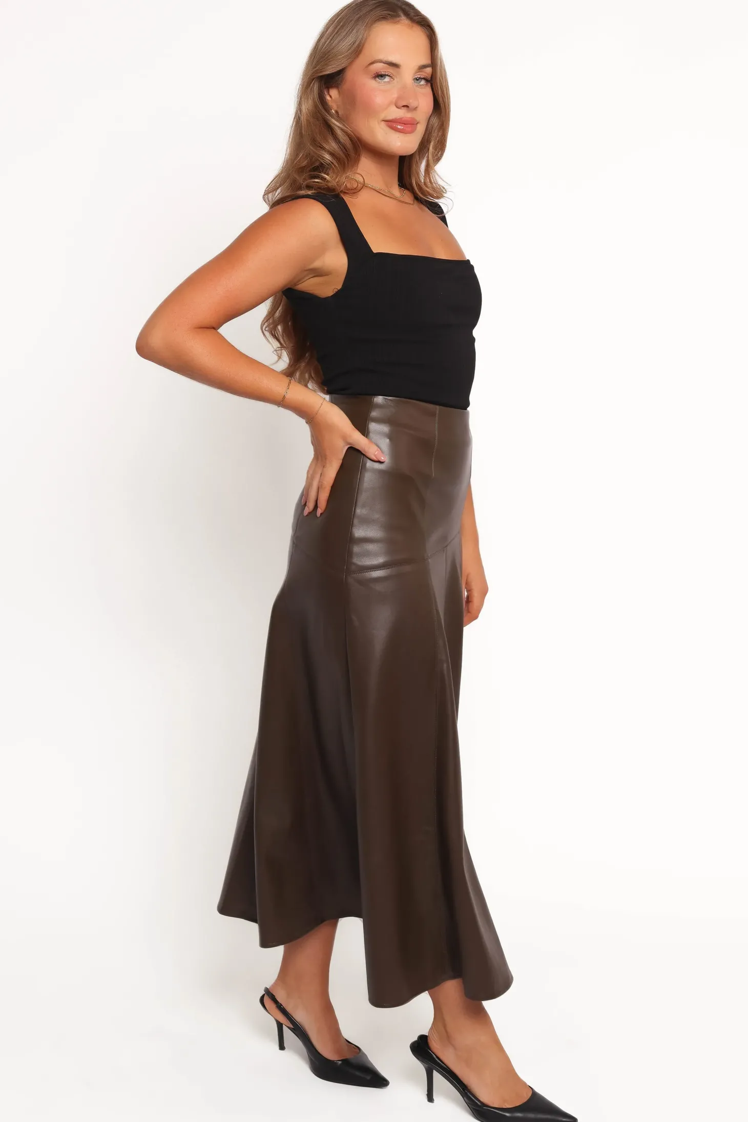 Haelee Faux Leather Skirt