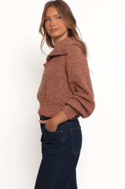 Hallow Collar Quarter Zip Sweater