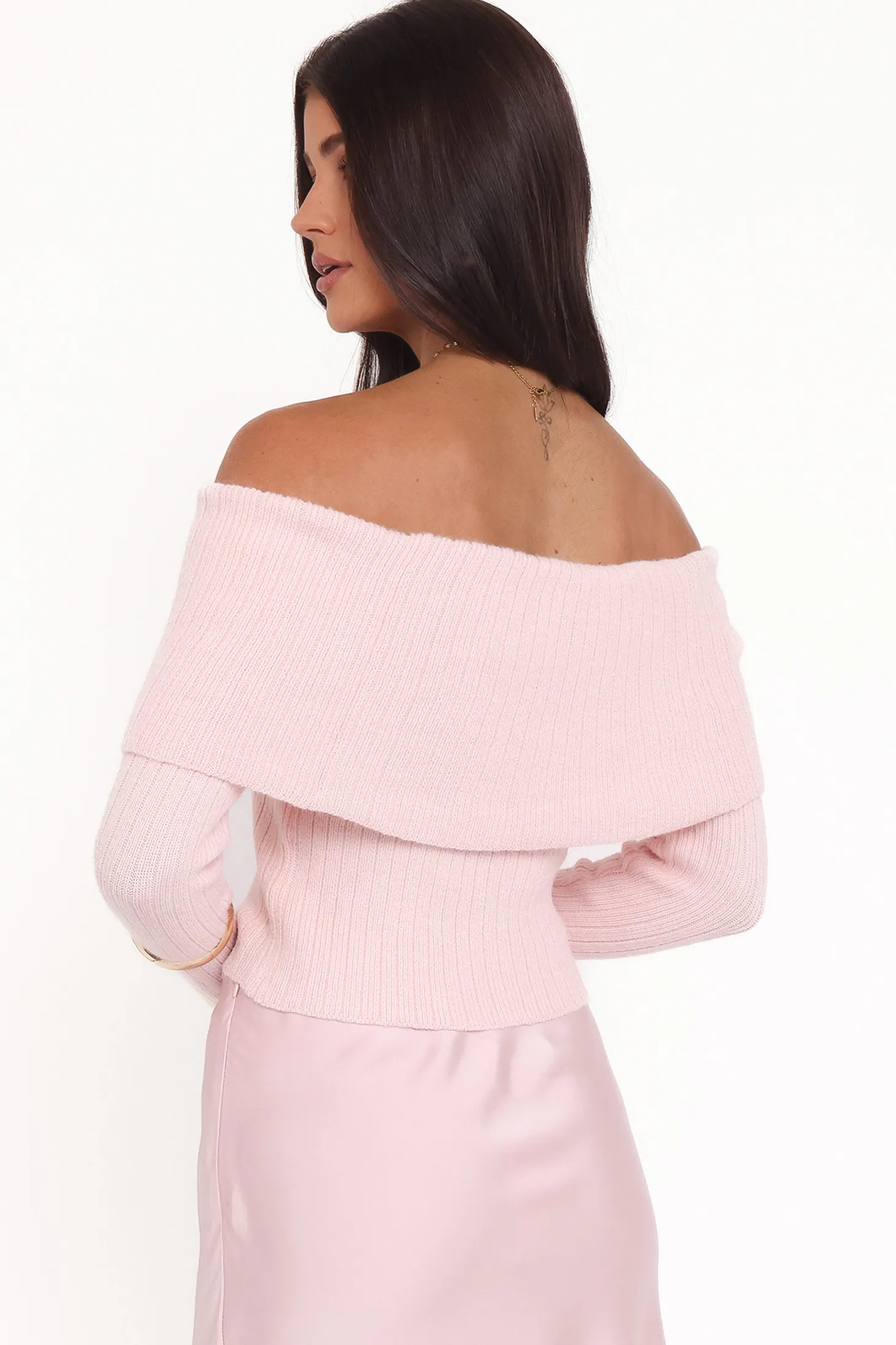 Helene Bow Off Shoulder Knit Sweater