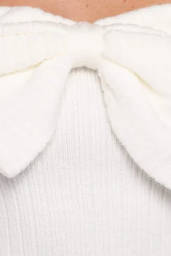 Helene Bow Off Shoulder Knit Sweater
