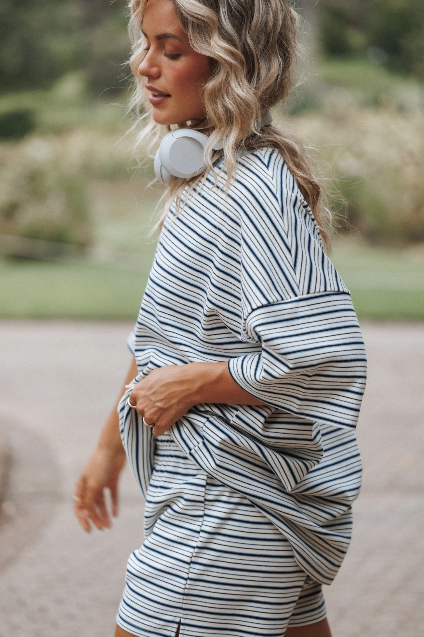 Hellen Stripe Short Set