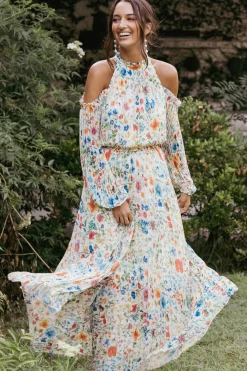 Hilary Pleated Maxi Dress