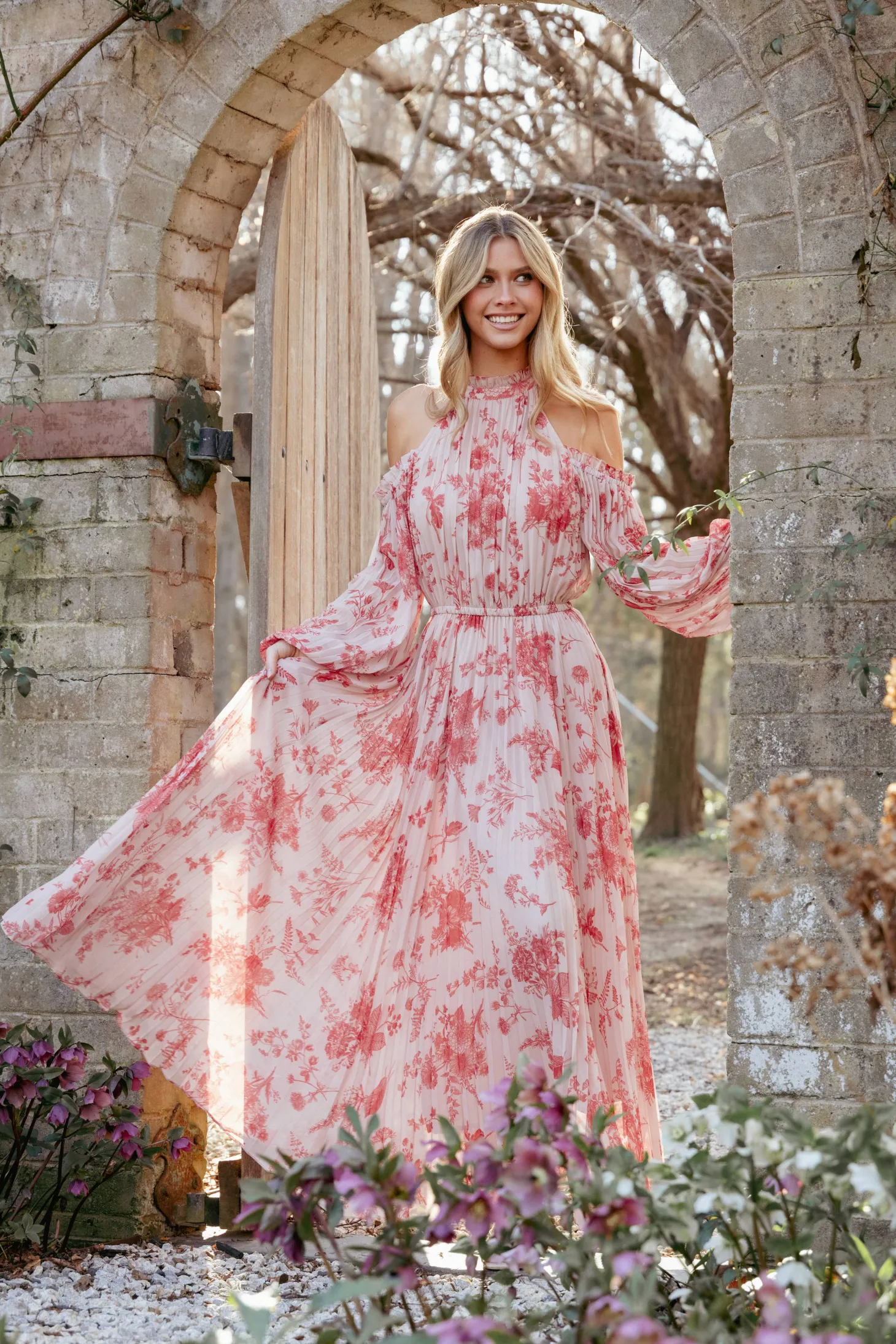 Hilary Pleated Maxi Dress